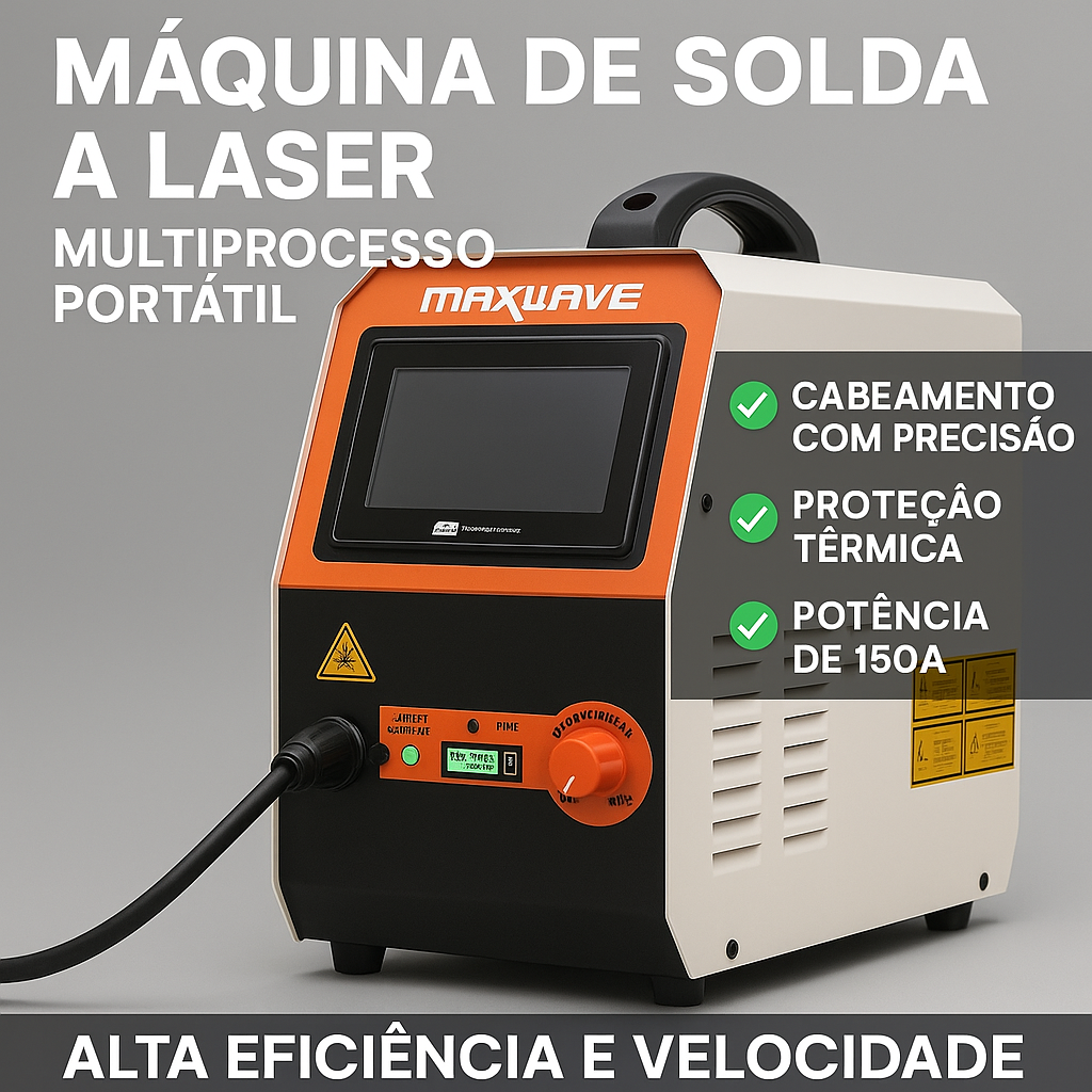 Máquina de Solda Laser Portátil Multiprocesso 150A Proteção Térmica + BRINDE EXCLUSIVO