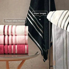 10 Peças Toalhas Banho Gigante Fio Penteado Lumina Kit