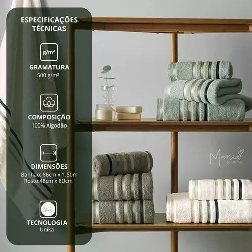 10 Peças Toalhas Banho Gigante Fio Penteado Lumina Kit