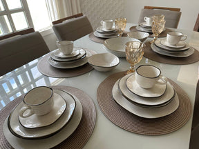 54 Peças Aparelho de Jantar em Porcelana Conjunto de Luxo - ATENCIPA BLACK 26/11